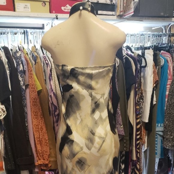 Free People Black, White, and Cream Abstract Gown NWT Size M - Picture 3 of 8